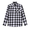 thumbnail image 1 of Bienzoe Boy's Flannel Button Down Long Sleeve Plaid Shirt Black White 9/10, 1 of 8