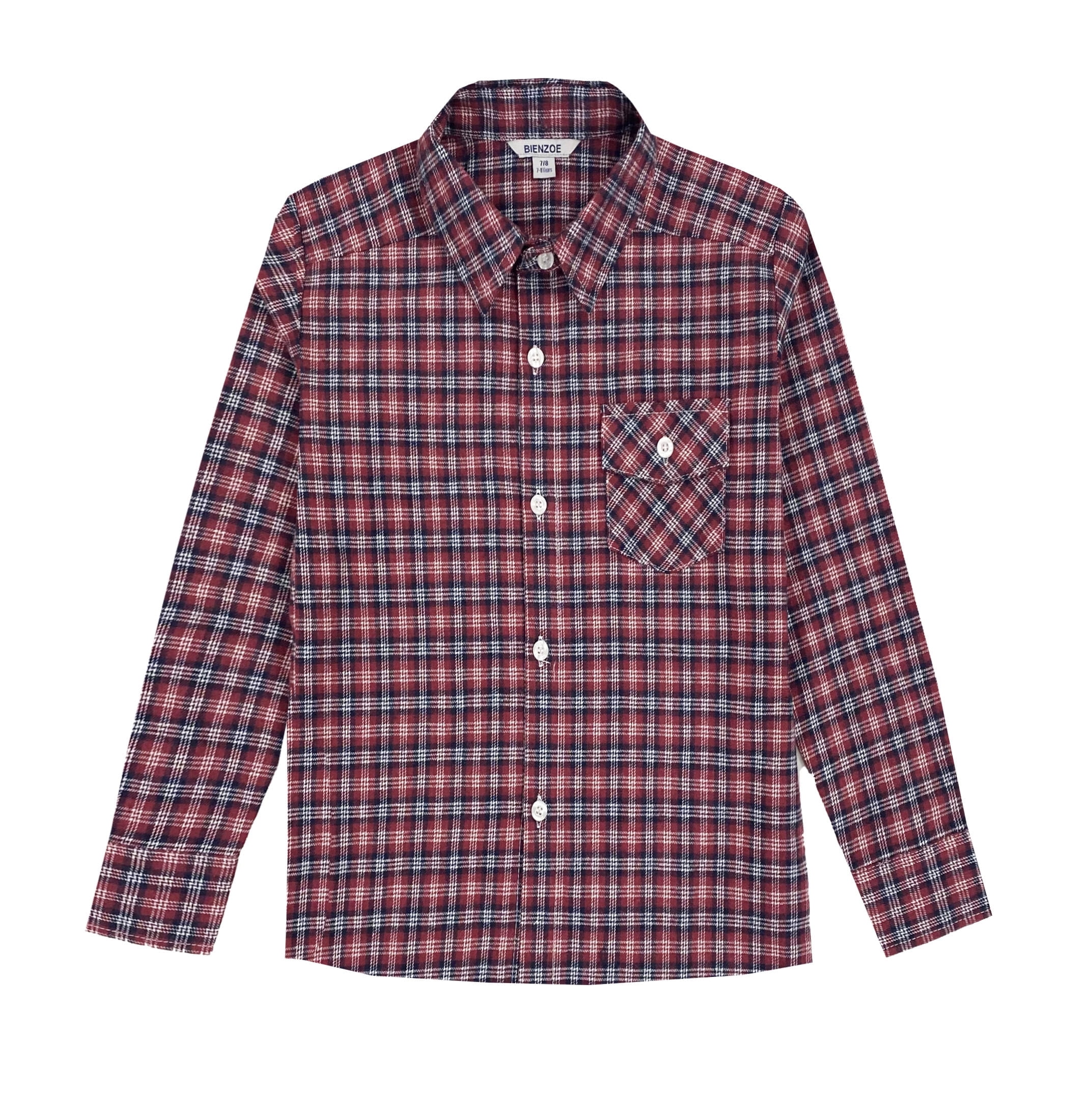 Anavini Couture Boys Green & Red Plaid Button Down Shirt Long Sleeves main image 1