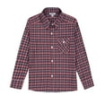 thumbnail image 1 of Bienzoe Boy's Flannel Button Down Long Sleeve Plaid Shirt Navy/Red 13/14, 1 of 2