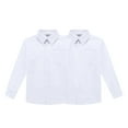thumbnail image 1 of Bienzoe Boy's School Uniform Long Sleeve Shirt White 7, 1 of 9