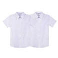 thumbnail image 1 of Bienzoe Boy's School Uniform Short Sleeve Oxford Shirt 2Pcs Pack White 14, 1 of 9