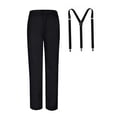 thumbnail image 1 of Bienzoe Boy's School Uniforms Adjustable Waist Pants Suspender Pack Black 10, 1 of 10