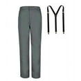 thumbnail image 1 of Bienzoe Boy's School Uniforms Adjustable Waist Pants Suspender Pack Charcoal 6, 1 of 7