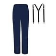 thumbnail image 1 of Bienzoe Boy's School Uniforms Adjustable Waist Pants Suspender Pack Navy 10, 1 of 8