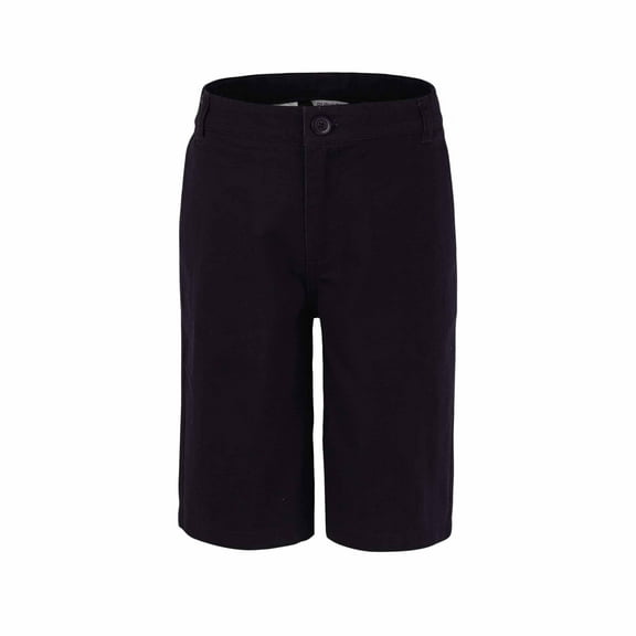Bienzoe Boy's School Uniforms Flat Front Bermuda Shorts Black 14