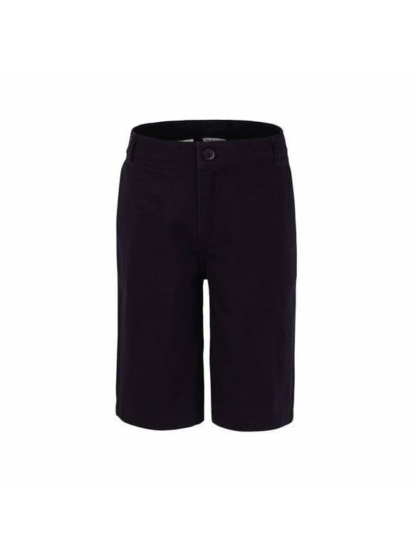 Boy's School Uniforms Flat Front Bermuda Shorts Black 14