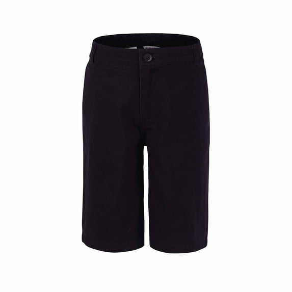 Bienzoe Boy's School Uniforms Flat Front Bermuda Shorts Black 14