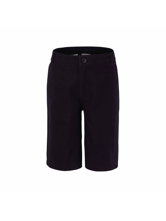 Boy's School Uniforms Flat Front Bermuda Shorts Black 5