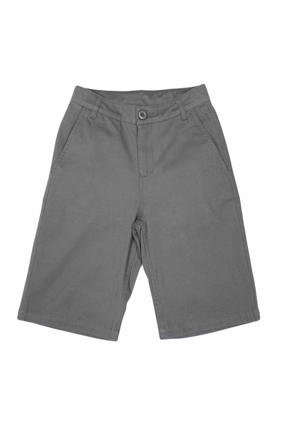 Boy's School Uniforms Flat Front Bermuda Shorts Grey 16