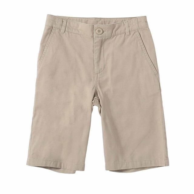 Bienzoe Boy's School Uniforms Flat Front Bermuda Shorts Khaki 14 ...