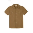 thumbnail image 1 of Bienzoe Boys Button Up Shirt: Short Sleeve Kids Dress Collared Shirts Two Pockets Coffee 8, 1 of 10