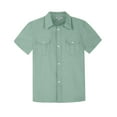thumbnail image 1 of Bienzoe Boys Button Up Shirt: Short Sleeve Kids Dress Collared Shirts Two Pockets Grassgreen 6, 1 of 10