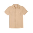 thumbnail image 1 of Bienzoe Boys Button Up Shirt: Short Sleeve Kids Dress Collared Shirts Two Pockets Khaki 18, 1 of 11