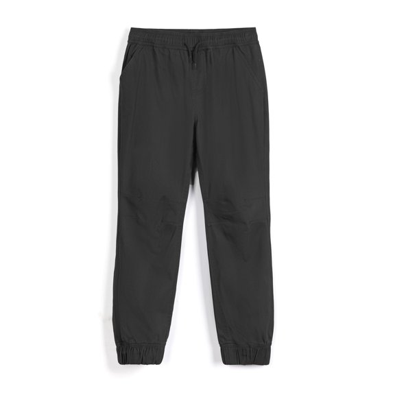Bienzoe Boys Chino Cotton Pants: Kids Stretch Elastic Waist - Casual Outdoor Daily Wear Black Size 10
