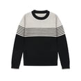 thumbnail image 1 of Bienzoe Boys Crewneck Cotton Sweater: Kids Long Sleeve Jacquard Pullover - Casual Knit for Fall Winter School Holiday Family Black Size 16, 1 of 9