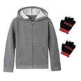 thumbnail image 1 of Bienzoe Girl's Anti-Pilling Soft Fleece Zipper School Uniform Hoodie Grey 6X, 1 of 7