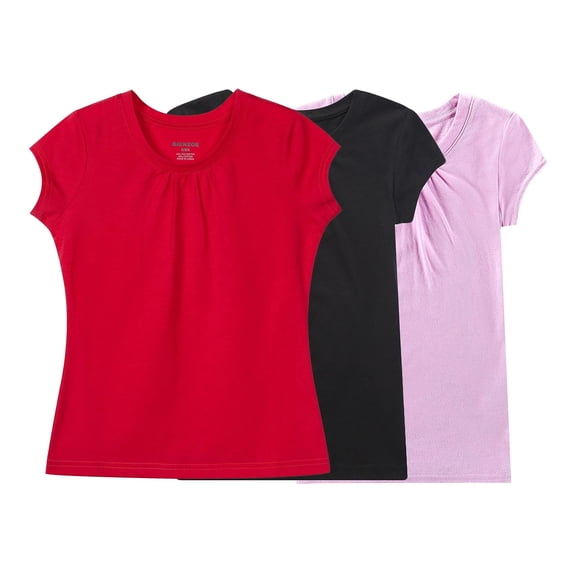 Bienzoe Girl's Breathable Quick-dry T-shirt Pack-F 7/8