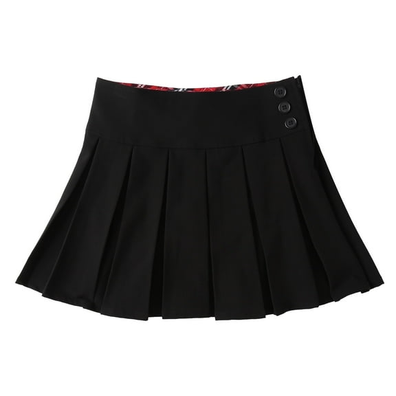 Bienzoe Girl's Classical Pleated School Uniform Dance Skirt Black 18