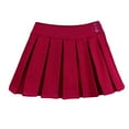 thumbnail image 1 of Bienzoe Girl's Classical Pleated School Uniform Dance Skirt Burgundy 8, 1 of 5
