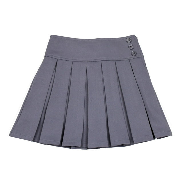Bienzoe Girl's Classical Pleated School Uniform Dance Skirt Grey Size 5 ...