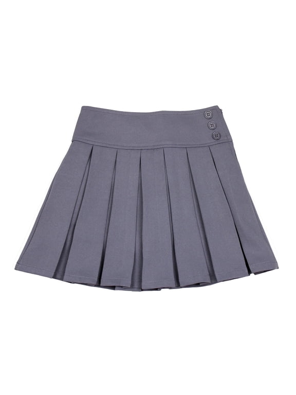 Girl's Classical Pleated School Uniform Dance Skirt Grey Size 7