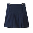 thumbnail image 1 of Bienzoe Girl's Cotton Stretch Elastic School Uniform Pleated Skirt L Navy, 1 of 12