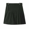 thumbnail image 1 of Bienzoe Girl's Cotton Stretch Elastic School Uniform Pleated Skirt XL Black, 1 of 11