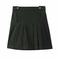 thumbnail image 1 of Bienzoe Girl's Cotton Stretch Elastic School Uniform Pleated Skirt XS Black, 1 of 11
