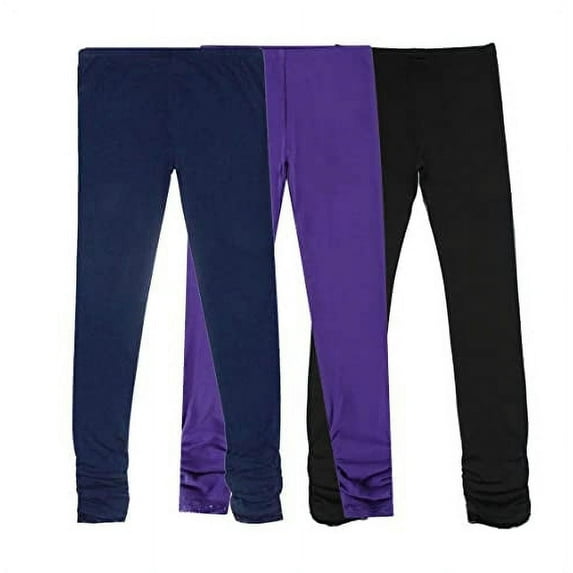 Bienzoe Girl's Cotton Stretch School Uniform 3 Leggings Pack-K 4