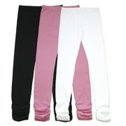 BIENZOE Girl's Cotton Stretchy School Uniform Lace Antistatic Legging 3 Pack S10