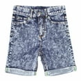thumbnail image 1 of Bienzoe Girl's Denim High Waist Rolled Hem Stretchy Jeans Shorts Lt Blue 10, 1 of 3