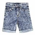 thumbnail image 1 of Bienzoe Girl's Denim High Waist Rolled Hem Stretchy Jeans Shorts Lt Blue 8, 1 of 3