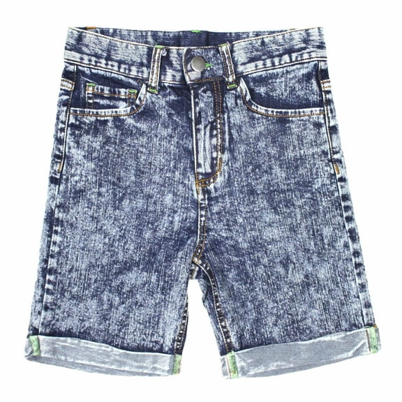 Bienzoe Girl's Denim High Waist Rolled Hem Stretchy Jeans Shorts Lt Blue 8