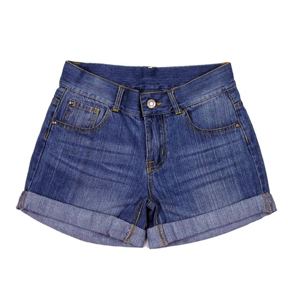 Bienzoe Girl's Denim Shorts Dark Denim 14