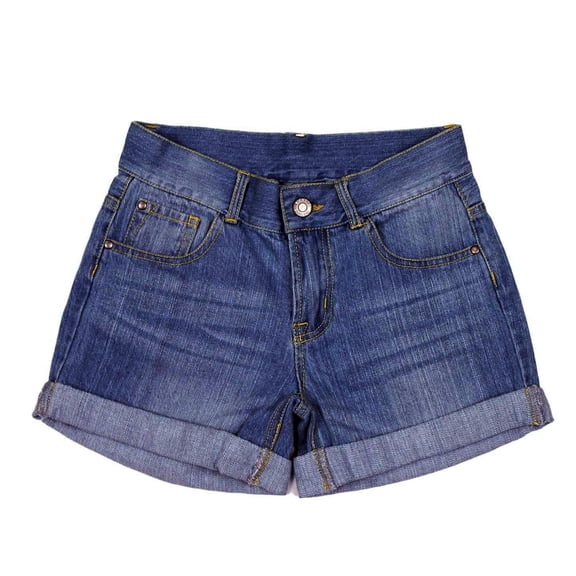 Bienzoe Girl's Denim Shorts Dark Denim 8