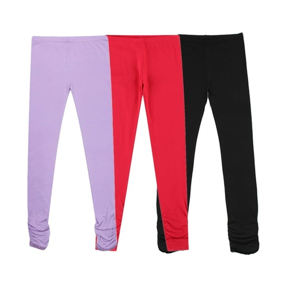 Bienzoe Girl's Knit Cotton Stretch School Uniform Antistatic 3 Leggings PackF 10