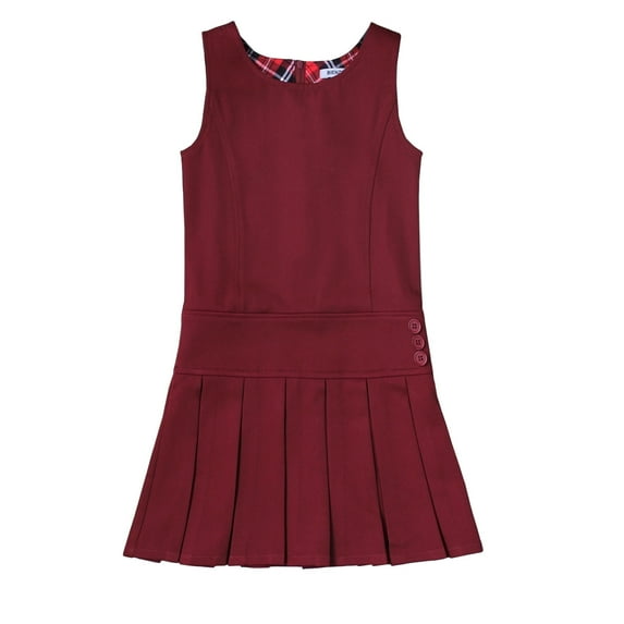 Bienzoe Girl's Pleated Hem School Uniform Jumper Burgundy 8