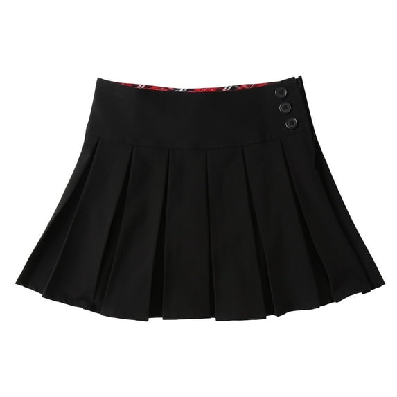Bienzoe Girl's Pleated Hem School Uniform Skirt Black 12