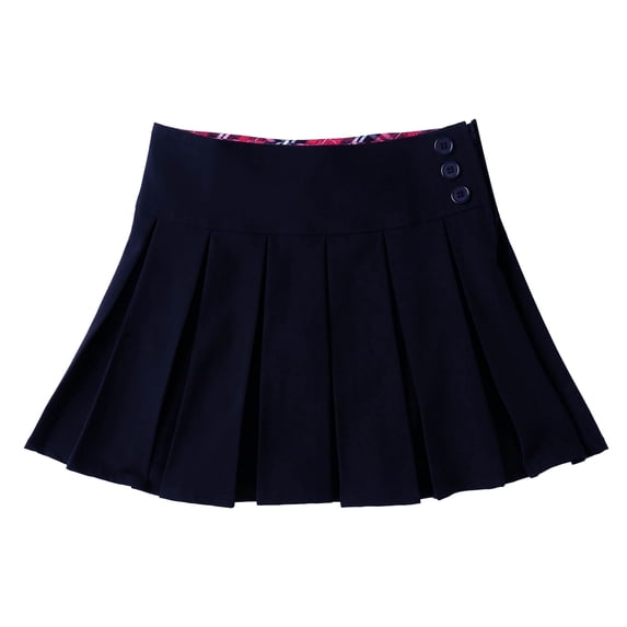 Bienzoe Girl's Pleated Hem School Uniform Skirt Navy 10