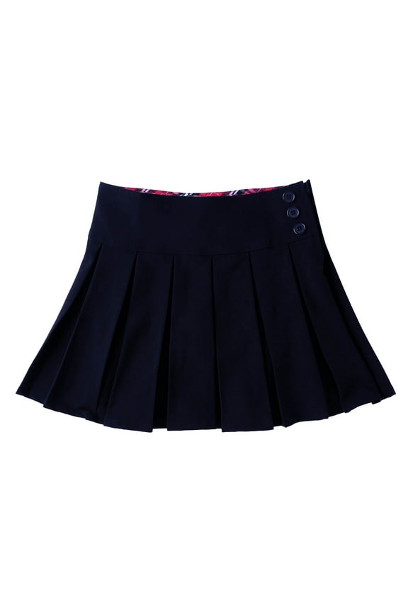 Girl's Pleated Hem School Uniform Skirt Navy 10