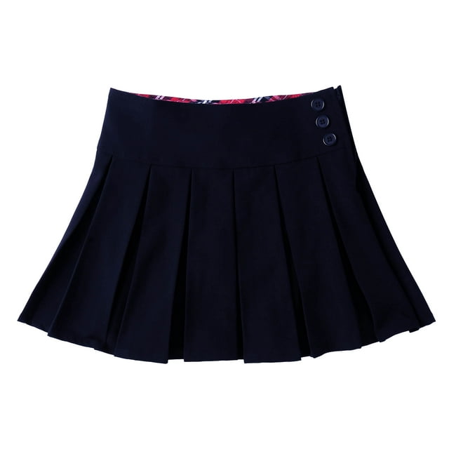 Bienzoe Girl's Pleated Hem School Uniform Skirt Navy 12 - Walmart.com