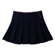 Bienzoe Girl's Pleated Hem School Uniform Skirt Navy 12