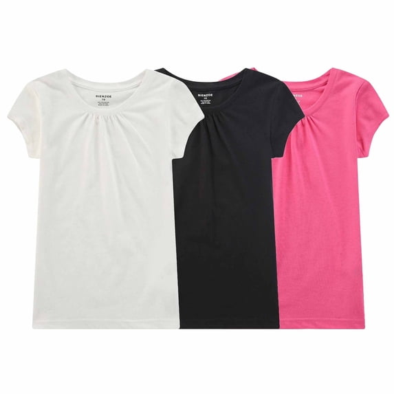 Bienzoe Girl's School Uniform Breathable Quick-Dry T-Shirt PackA 7/8