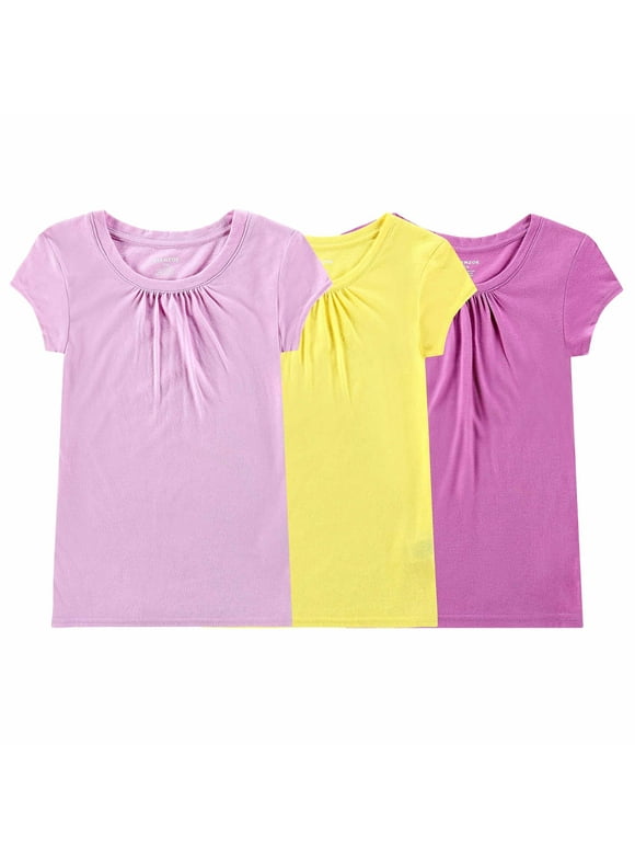 Bienzoe Girl's School Uniform Breathable Quick-Dry T-Shirt PackC 14/16