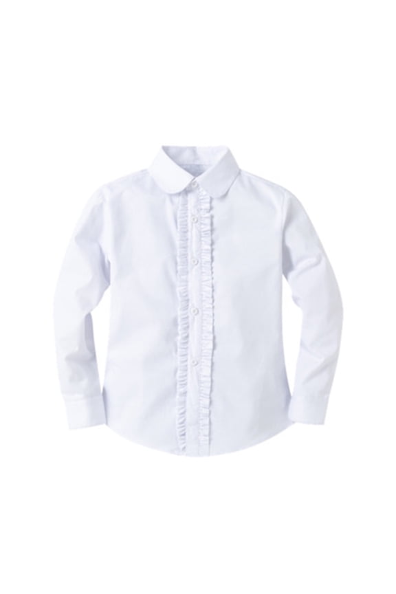 Girl's School Uniform Long Sleeve White Blouse L
