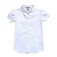 thumbnail image 1 of Bienzoe Girl's School Uniform Short Sleeve White Blouse S, 1 of 6