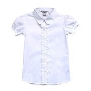 Bienzoe Girls School Uniform Short Sleeve White Blouse XL
