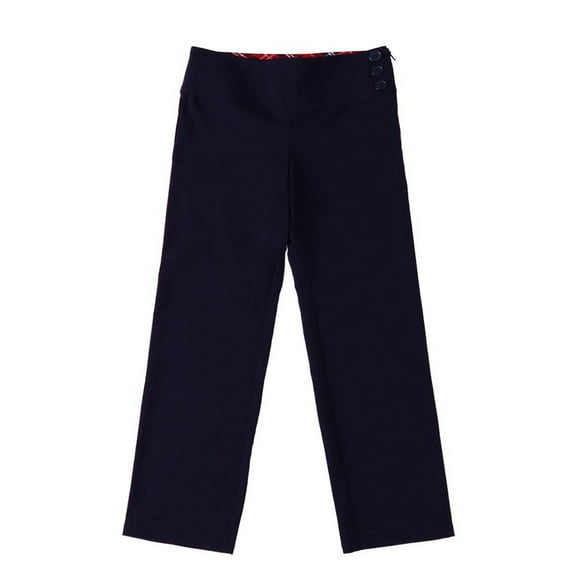 Bienzoe Girl's School Uniforms High Tech Durable Adjust Waist Pants Black 12