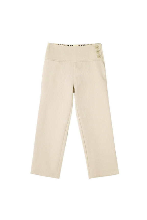Girl's School Uniforms High Tech Durable Adjust Waist Pants Khaki 10