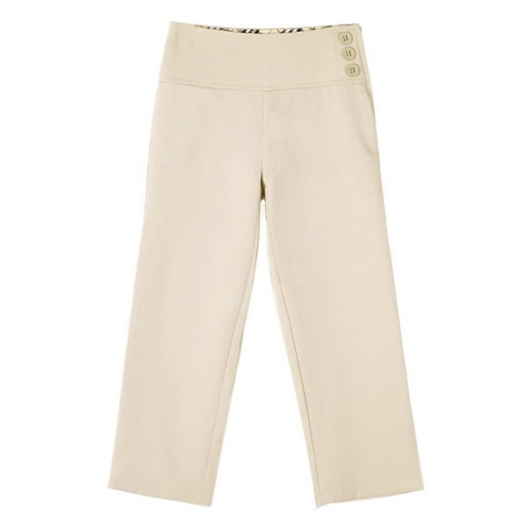 Bienzoe Girl's School Uniforms High Tech Durable Adjust Waist Pants Khaki 10